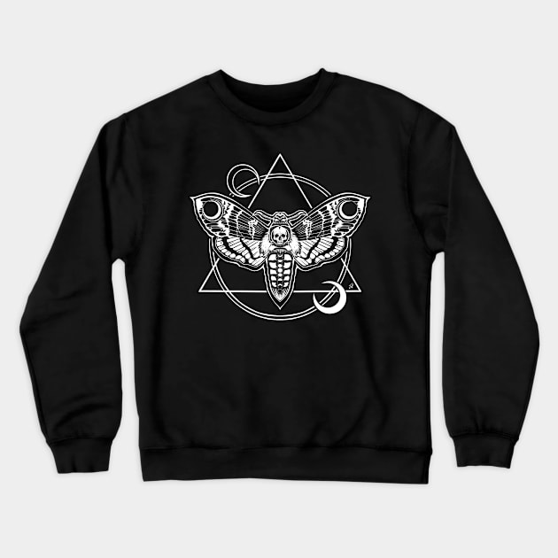 Death Moth - death, goth, night night, stranger, moon, witch, dark sticker Crewneck Sweatshirt by SSINAMOON COVEN